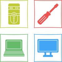 Cpu and Screw driver Icon vector