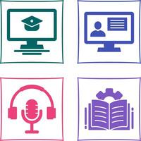 Online Course and distance Icon vector