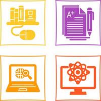 Digital Library and Essay Icon vector