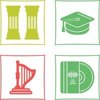 Column and Mortarboard Icon vector