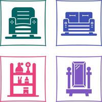 Armchair and Sofa Icon vector