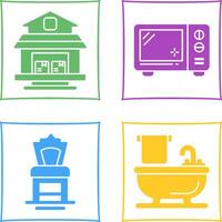 Warehouse and Microwave Icon vector