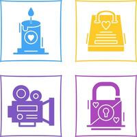 Candle and Gift Bag Icon vector