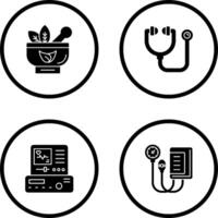 Ayurvedic and Stethoscope Icon vector