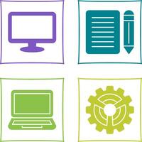 Monitor and Note Icon vector