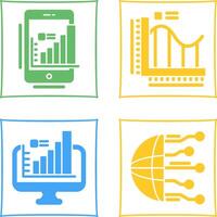 Mobile and Bar Chart Icon vector