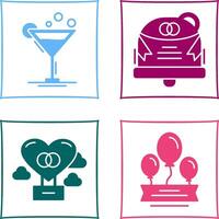 Coktail and Wedding Icon vector