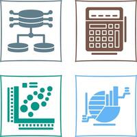 Structured Data and Calculator Icon vector