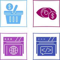 Shopping Basket and Eye Icon vector