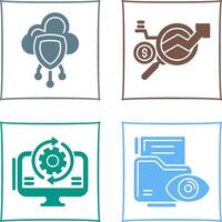 Data Protection and Data Research Icon vector