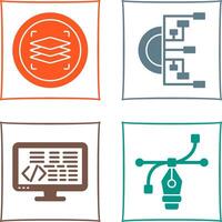 Layers and Flowchart Icon vector