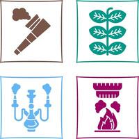 Pipe and Tobacco Leafs Icon vector