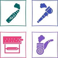 Electronic Cigarette and Pipe Of Peace Icon vector