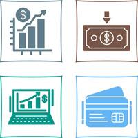 Chart Up and Money Down Icon vector