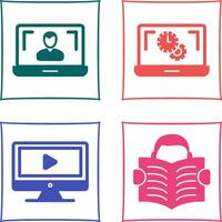 Flex Time and Online Lesson Icon vector