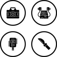 Defribillator and First Aid Kit Icon vector