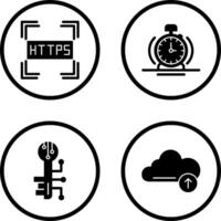 Https and Alarm Icon vector