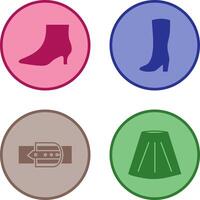 Boots with Heels and Long Boats Icon vector