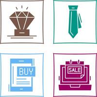 Diamond and Tie Icon vector