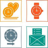 amor y muñeca reloj icono vector