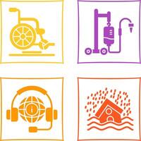 Wheel Chair and Intravenous Icon vector