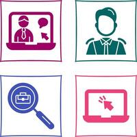 Online Job and Manager Icon vector