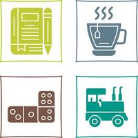 Tea and Diary Icon vector