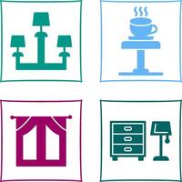 Lamp and Coffee Table Icon vector