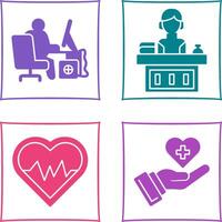 Computer Worker and Office Reception Icon vector