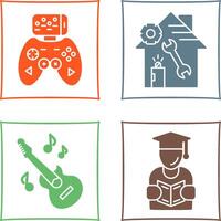 Game Controller and home repair Icon vector