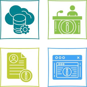 cloud data and information desk Icon vector