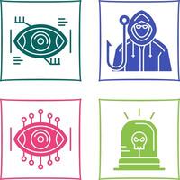 Eye Recongnition and Phishing Icon vector