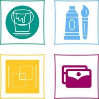 paint bucket and oil paint Icon vector