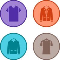 Plain T Shirt and Stylish Jacket Icon vector