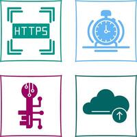 Https and Alarm Icon vector