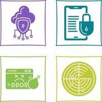 Data Protection and Smart Phone Icon vector
