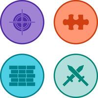 Target and Puzzle Piece Icon vector