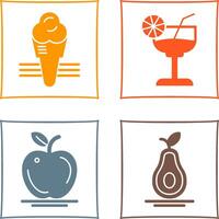 Ice Cream and Cocktail Icon vector