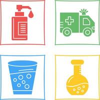 Hand Soap and Ambulance Icon vector