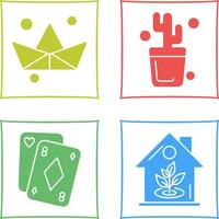origami y cactus icono vector