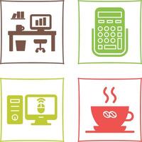 Office Desk and Calculator Icon vector