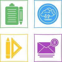 clipboard and cloud data Icon vector