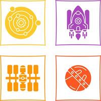 solar systems and space shuttle Icon vector