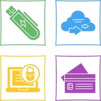 Usb and Cloud Icon vector