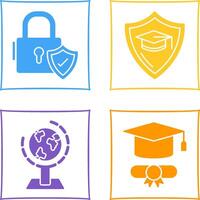 Secure and Education Icon vector