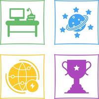 Desktop and Saturn Icon vector