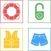 Life Preserver and Do Not Disturb Icon vector