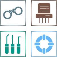 Handcuffs and Paper Shredder Icon vector