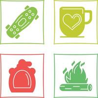 Skateboard and Mug Icon vector