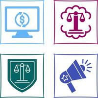 Demonstrator and Justice Scale Icon vector